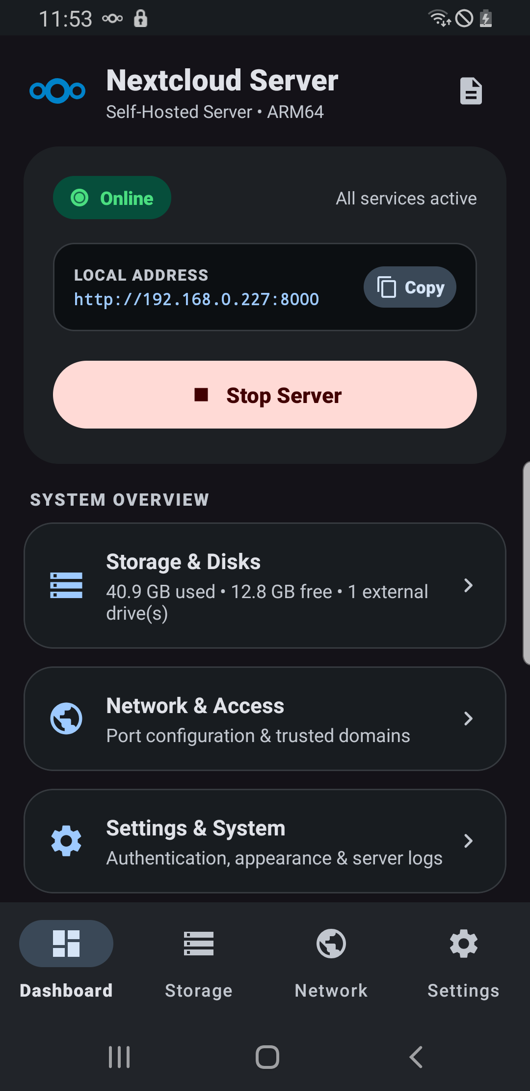 Server Dashboard